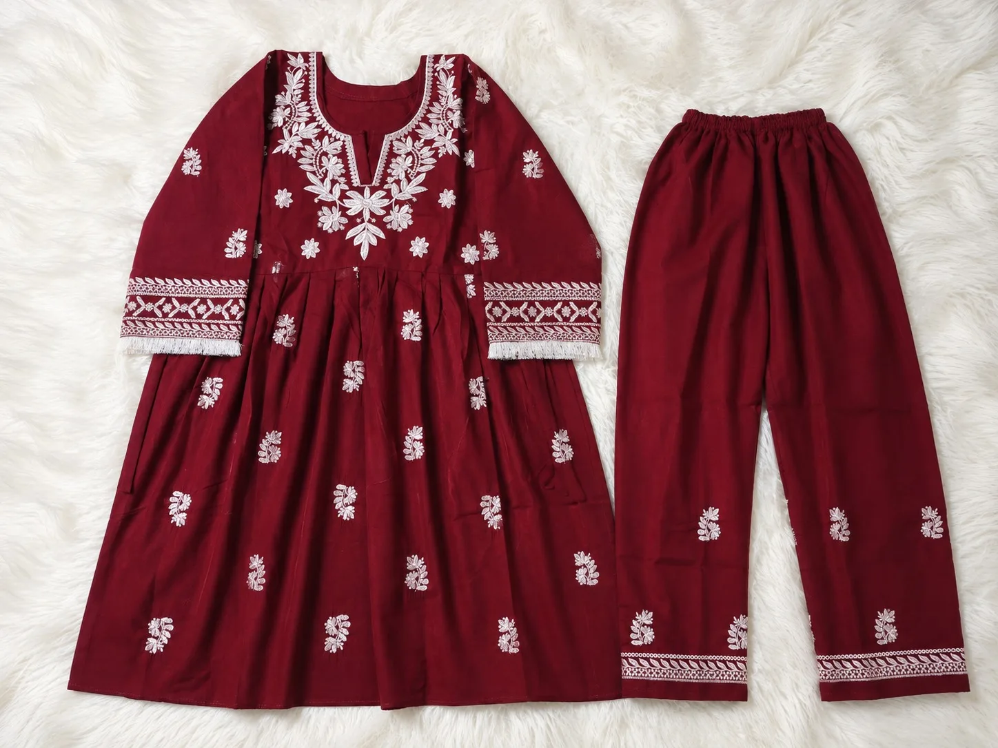 Pure Cotton Floral Embroidery Dress