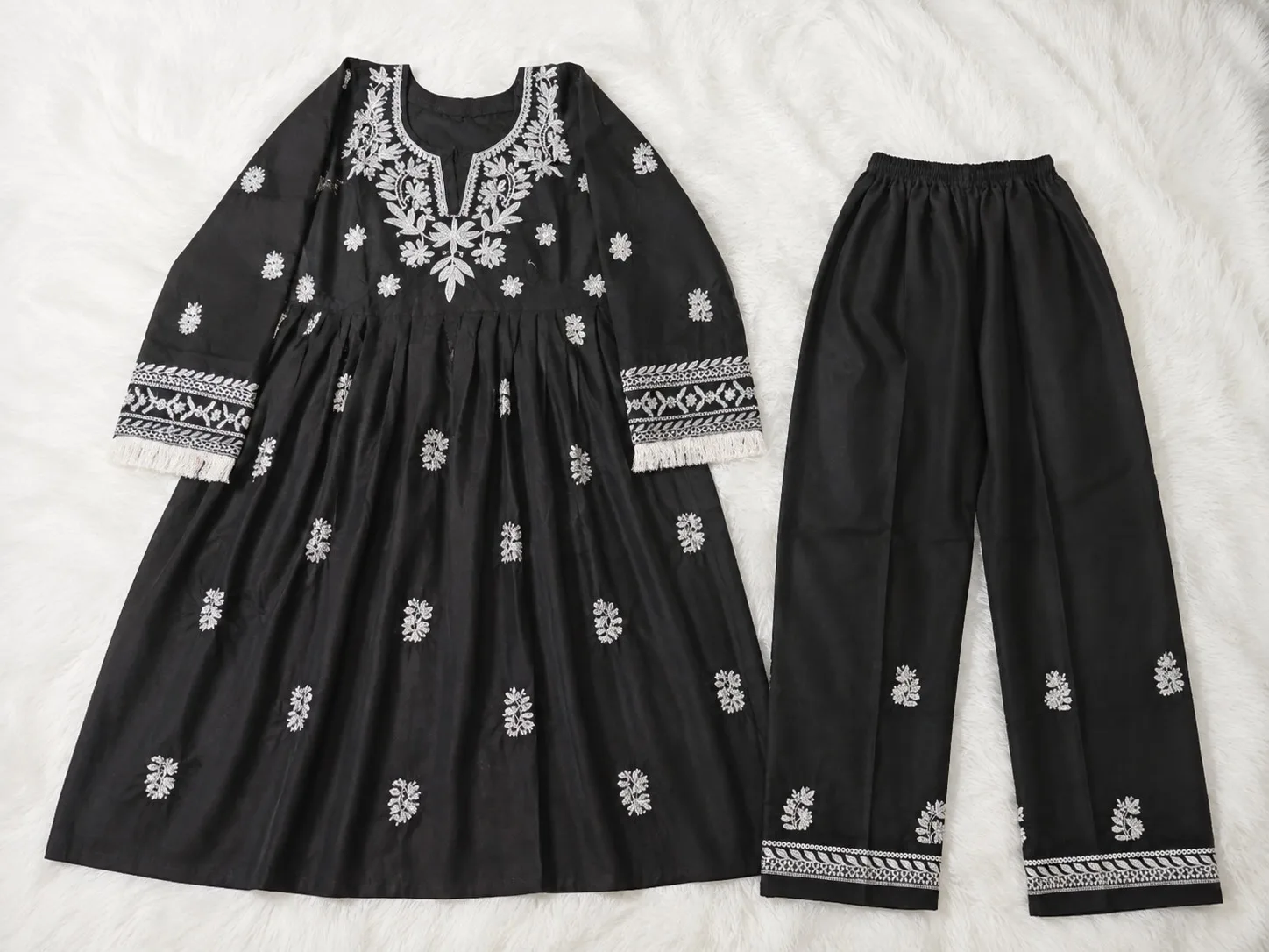 Pure Cotton Floral Embroidery Dress