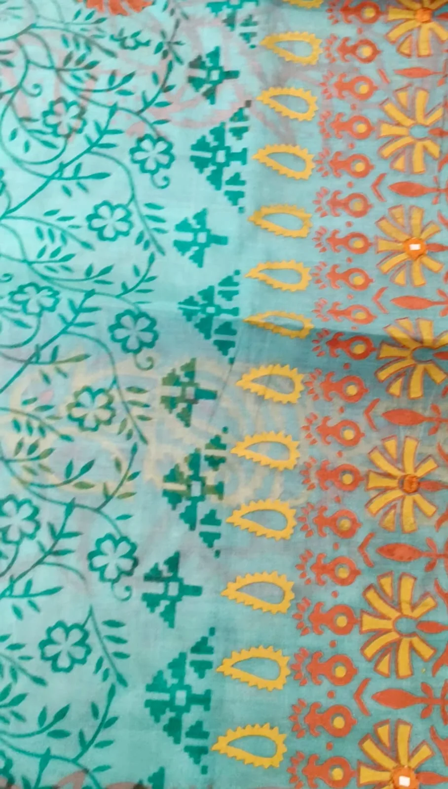 Premium Sky Blue Soft Cotton Hand Embroidered Saree